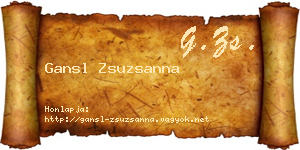 Gansl Zsuzsanna névjegykártya